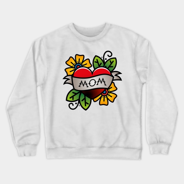 Mom Heart Tattoo Crewneck Sweatshirt by alinabeska